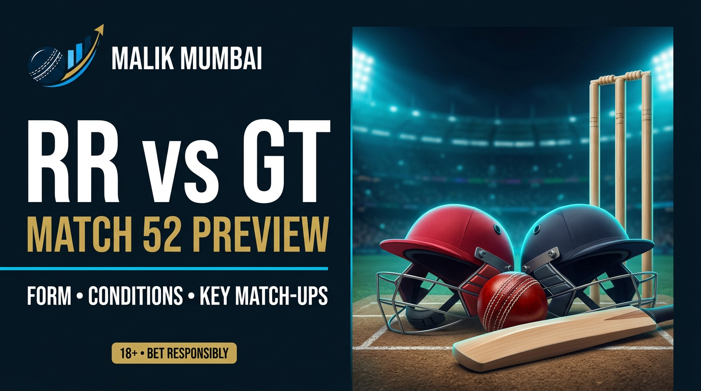 RR vs GT, IPL 2026 match 52: betting notes