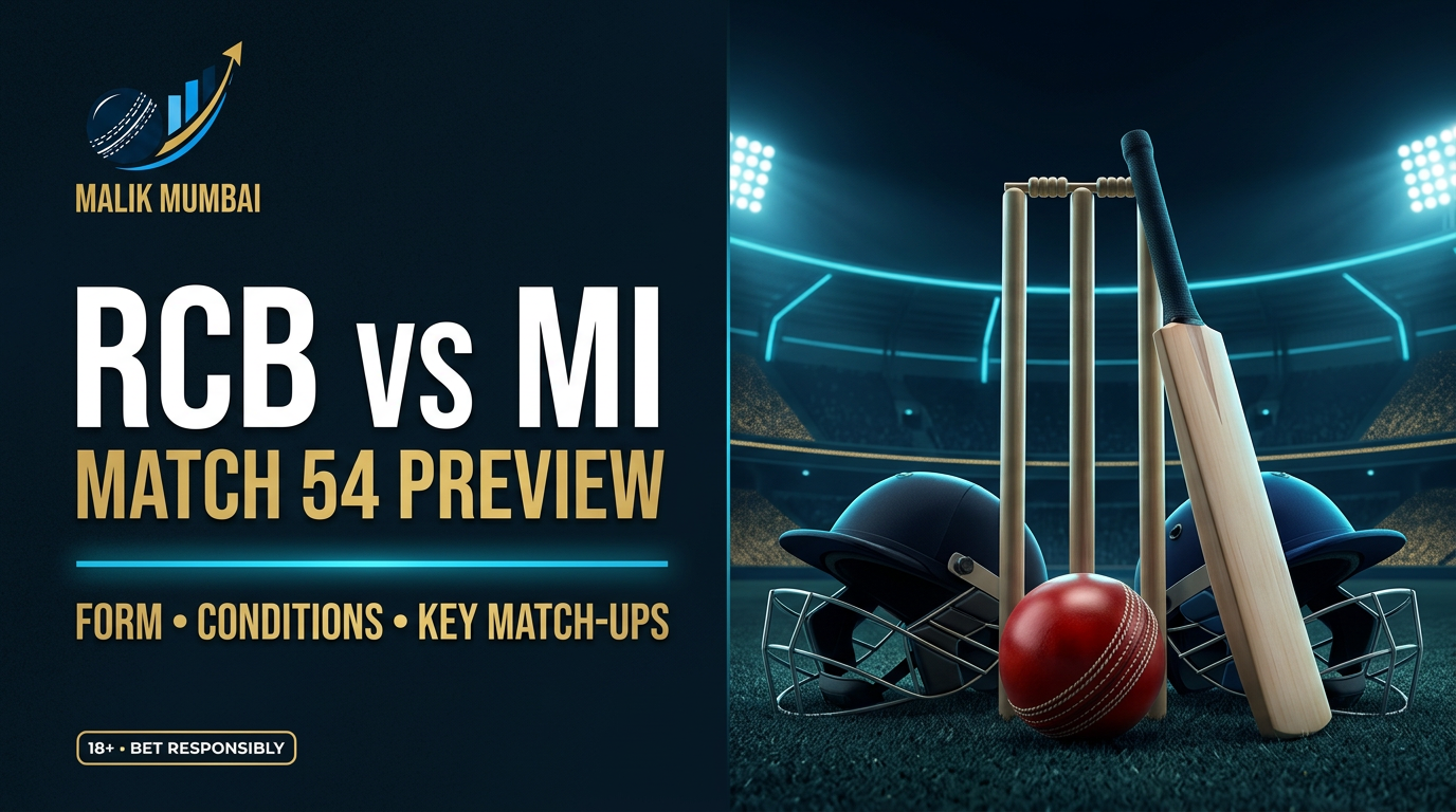 RCB vs MI, IPL 2026 match 54: betting notes for a big rivalry night