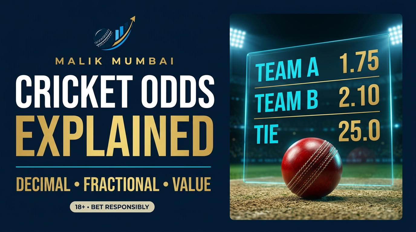 Cricket odds explained: decimal odds, probability and value